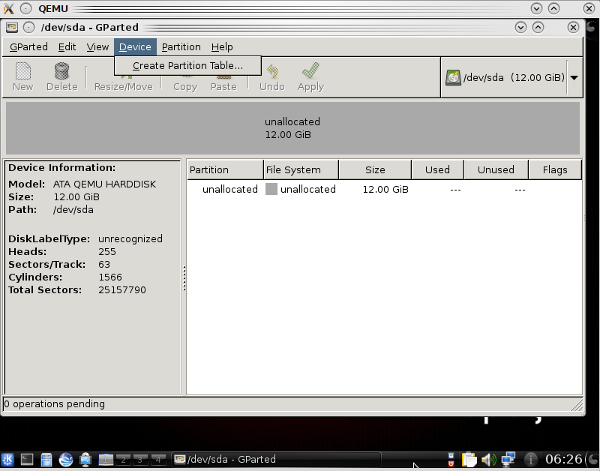 gparted kvm hard disk naming